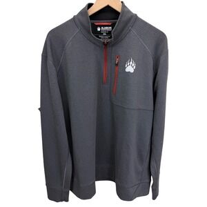 Alaskan Hardgear Mens 2XL 1/4 Zip Pullover Gray Bear Paw Outdoors Hiking Camping